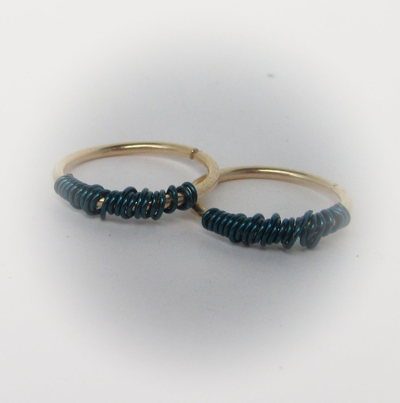 Tiny Hoop Earring Tangled Colors Gold - Choose Your Diameter, Gauge, Color