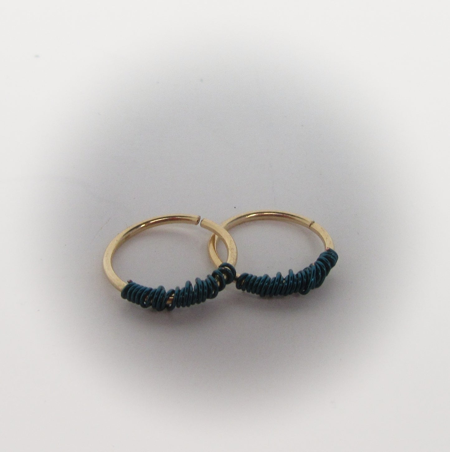 Tiny Hoop Earring Tangled Colors Gold - Choose Your Diameter, Gauge, Color