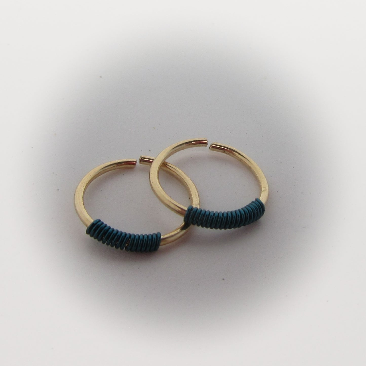 Tiny Hoop Earring Wrapped Colors Gold - Choose Your Diameter, Gauge, Color