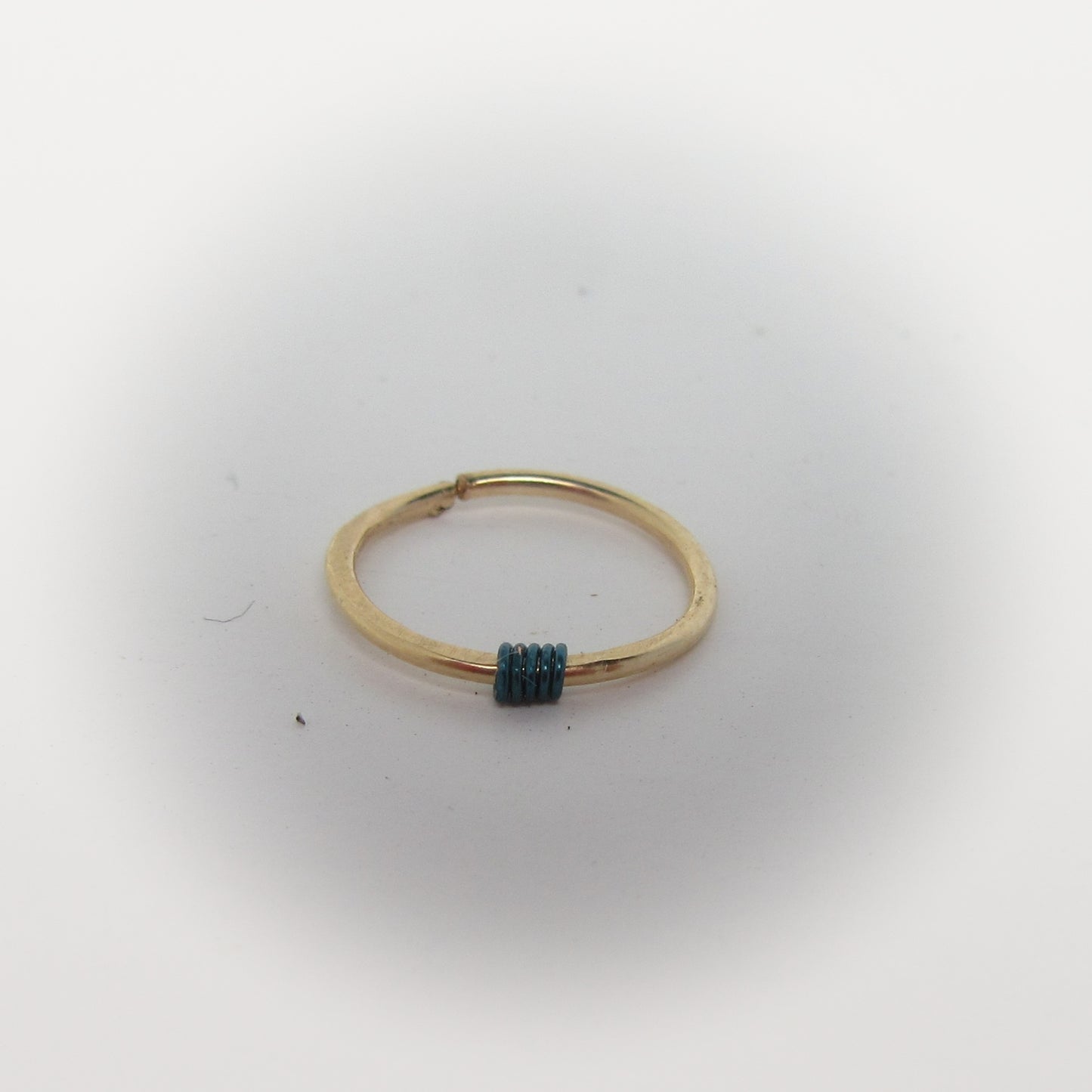 Cartilage Hoop Earring Hammered & Wrapped - Gold Endless, Choose Your Diameter, Gauge and Color