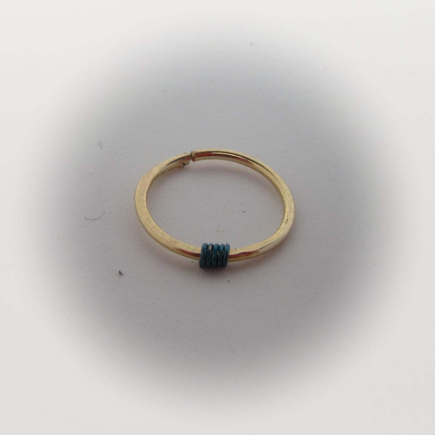 Cartilage Hoop Earring Hammered & Wrapped - Gold Endless, Choose Your Diameter, Gauge and Color