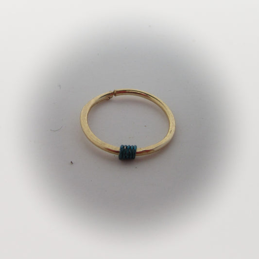 Cartilage Hoop Earring Hammered & Wrapped - Gold Endless, Choose Your Diameter, Gauge and Color