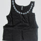 evil eye tank top black on white background