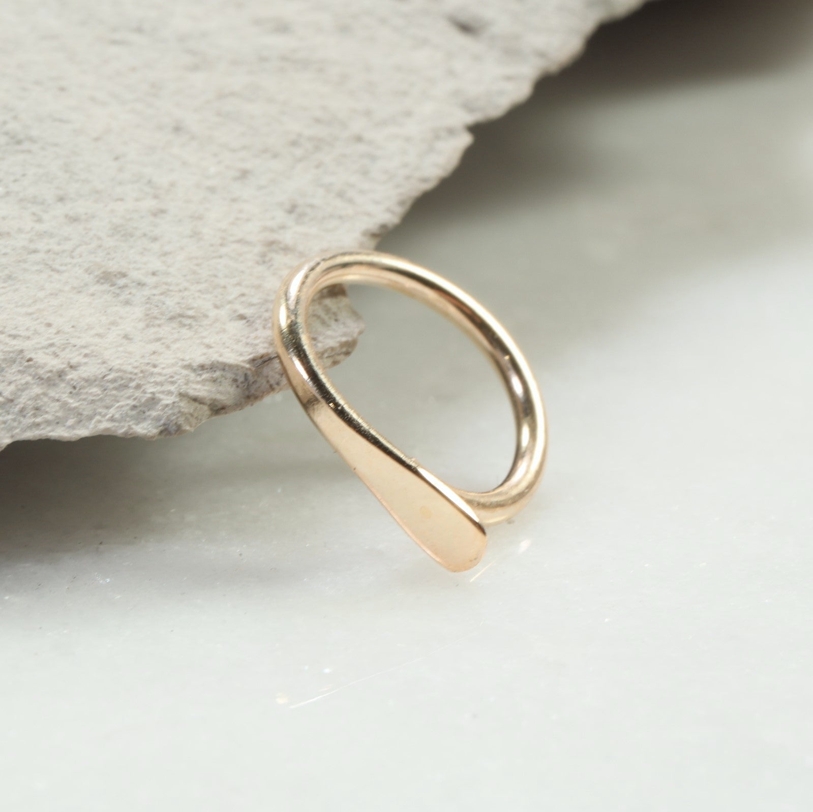 gold flat 16g hoop earring