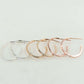 Post Hoop Earring Oval Hammered 1.5mm Choose Your Metal Precious & Semi Precious