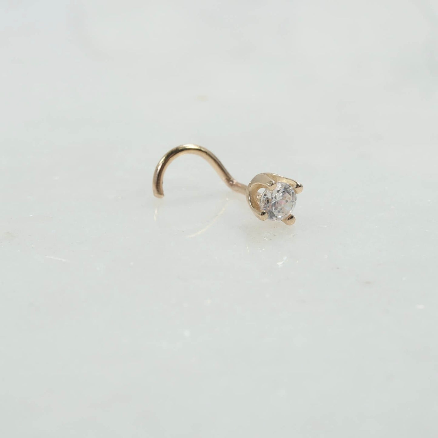 white topaz nose stud