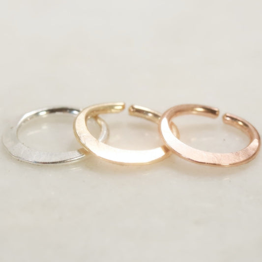 Hammered Septum Ring 16 Gauge Choose Your Metal & Diameter