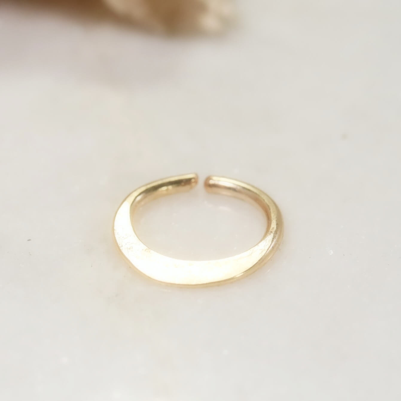 gold 14 gauge flat hoop earring