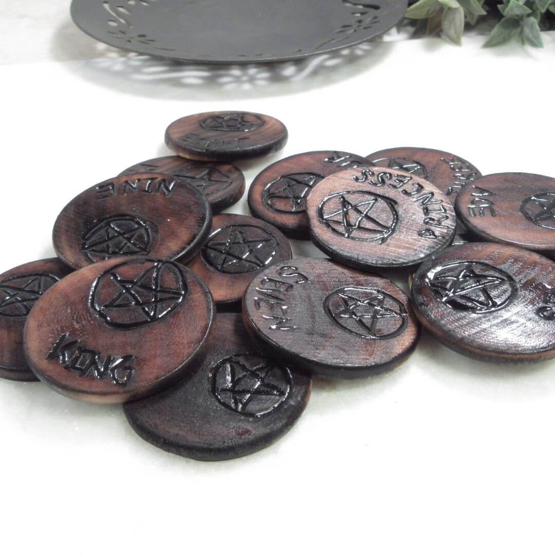 Minor Arcana Pentacles Rune Set - Rounds Only
