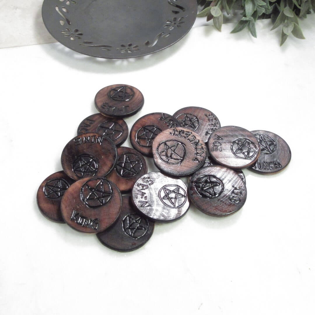 Minor Arcana Pentacles Rune Set - Rounds Only