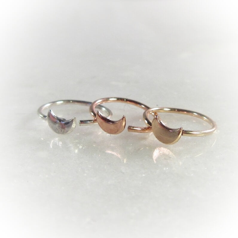 crescent moon nose ring colors