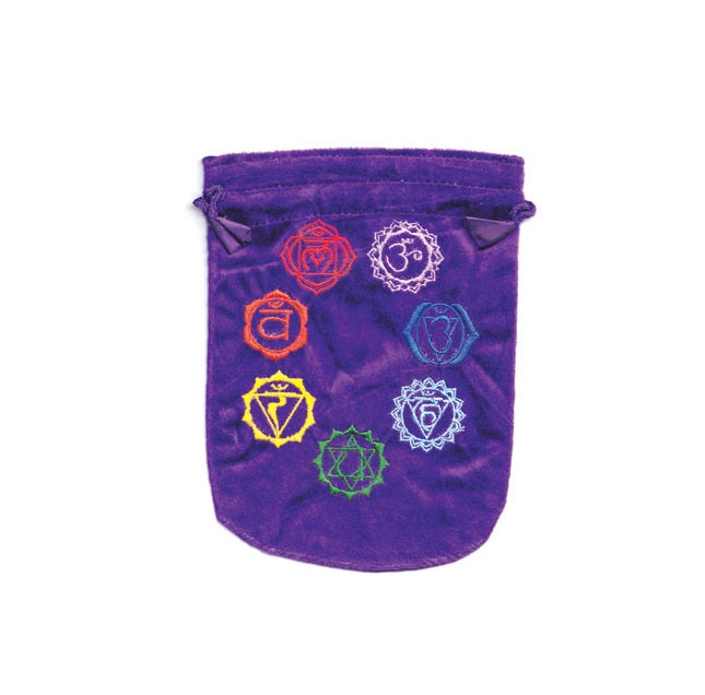 chakra purple velvet bag