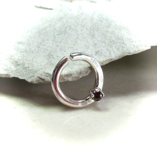 Birthstone Septum Ring 16 Gauge Choose Your Stone, Metal & Diameter