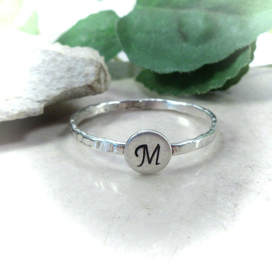 Initial Ring Choose Your Letter, Metal and Size