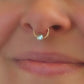 Septum Ring with 4mm Gemstone SINGLE - 16 Gauge, Choose Your Diameter and Metal