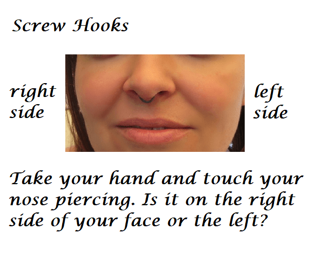 direction sheet for screw hooks nose stud