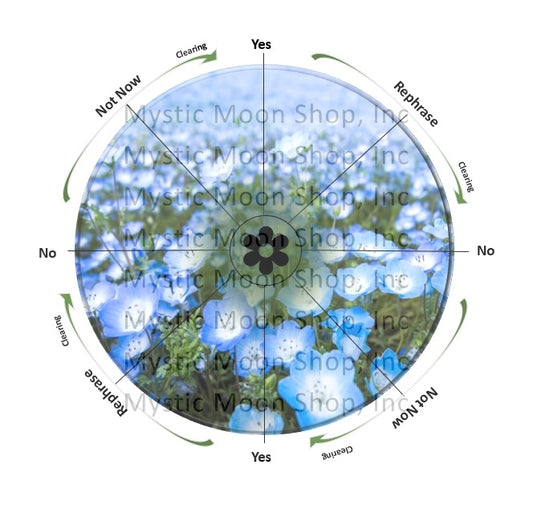 Pendulum Chart Blue Flowers - Yes No Clearing - Digital Download