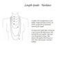 Necklace length guide with measurements on a mannequin and text instructions.